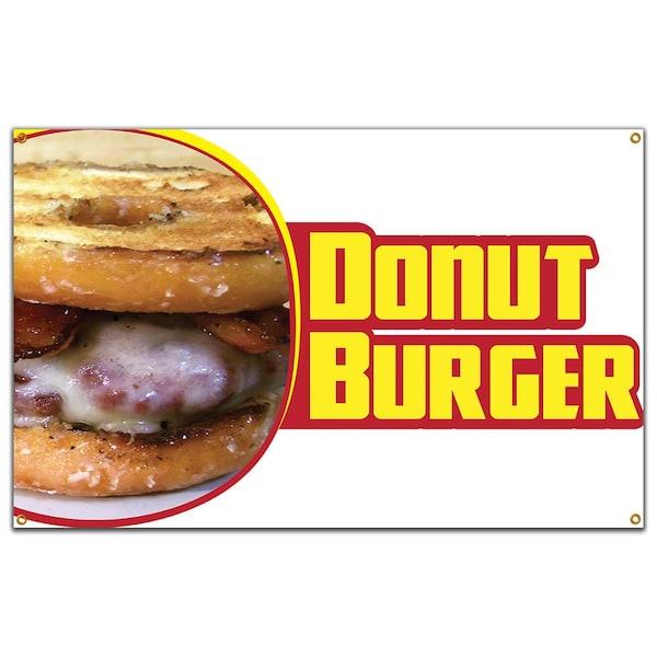 Donut Burger Banner Concession Stand Food Truck Single Sided